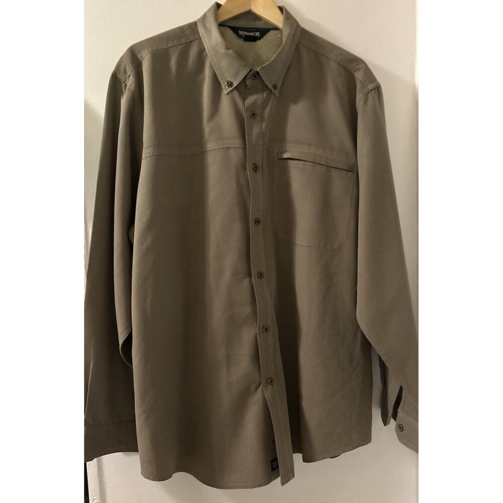 Outdoor Life Shirt Mens XL Khaki/Tan Long Sleeve Button Down